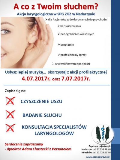 Akcja laryngologiczna w SPG ZOZ w Nadarzynie