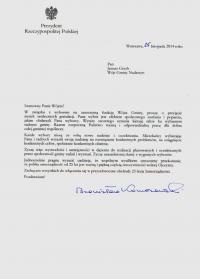 Gratulacje Prezydenta Rzeczypospolitej Polskiej