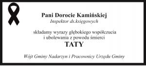 Kondolencje dla p. Doroty Kamińskiej