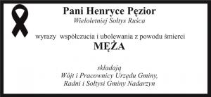 Kondolencje dla p. Henryki Pęzior
