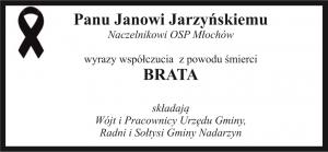 Kondolencje dla p. Jana Jarzyńskiego