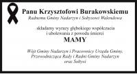 Kondolencje dla p. Krzysztofa Burakowskiego