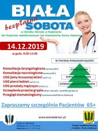 Plakat wydarzenia Biała Sobota w Ośrodku Zdrowia w Nadarzynie