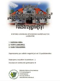 Roztrzygnięcie konkursu ,,Zagadkowa biblioteka''