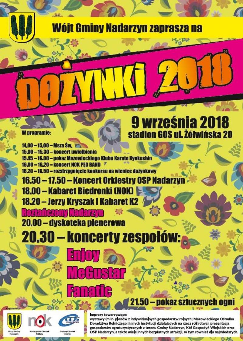 Zapraszmy na Dożynki 2018